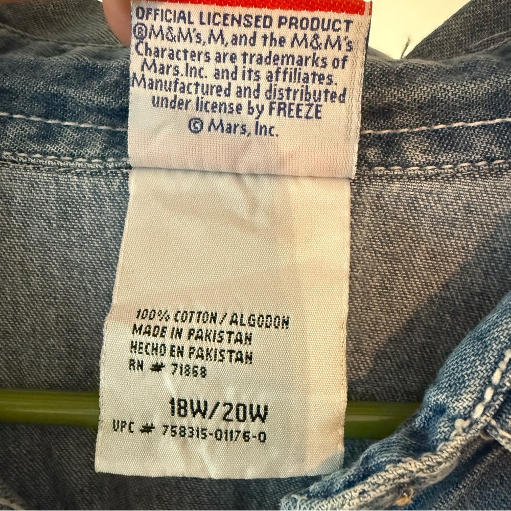 Vintage M&Ms Denim Button Down Shirt Women's - Picture 5 of 5